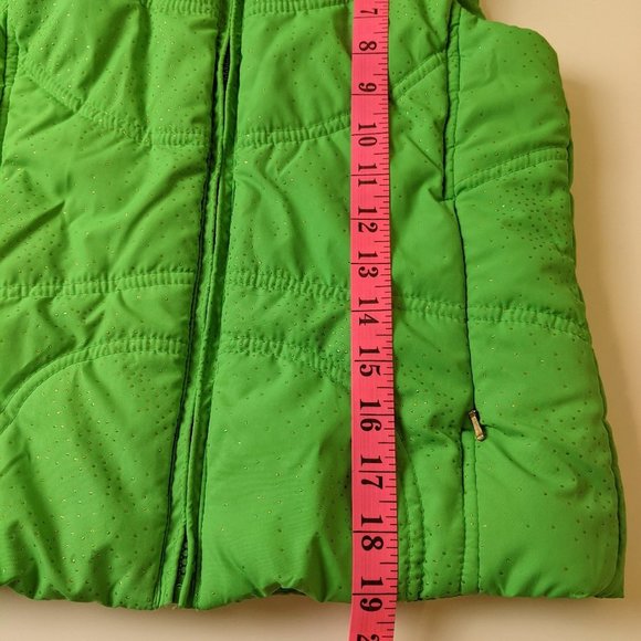 PLACE Girls Green Vest with Hood Side 7/8 - Picture 15 of 15